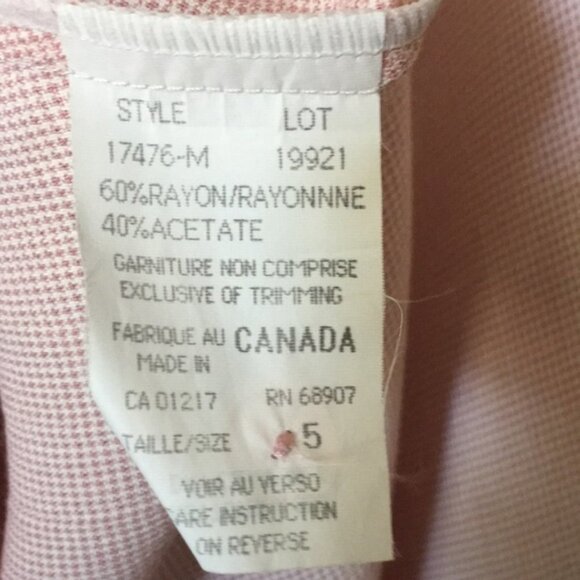 Vintage Le Château Pink Gingham A Line Mini Skirt Size 4 - Picture 7 of 8